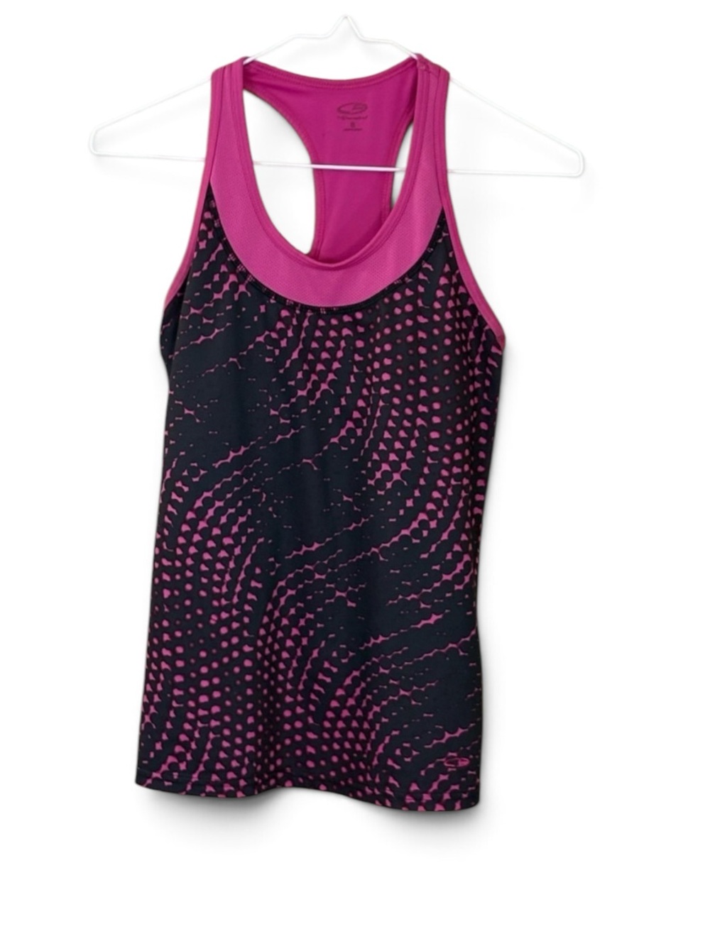 Champion Athletic Workout Pink and Black Tank Top with Shelf Bra